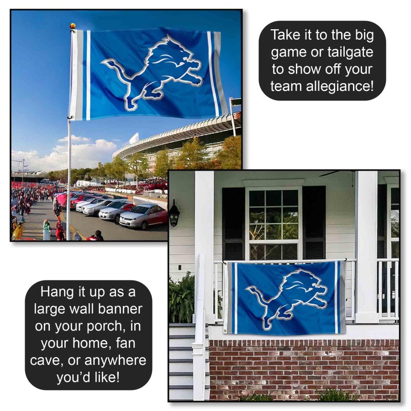 WinCraft Detroit Lions New Logo Flag - Image 4